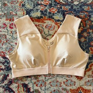 Tommie Copper front zip shoulder support bra 3XL like new smoke pet free